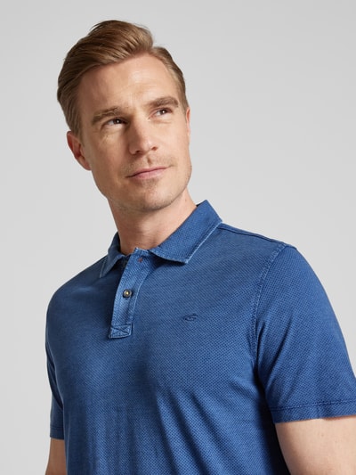 camel active Slim Fit Poloshirt mit fein strukturiertem Muster Marine 3