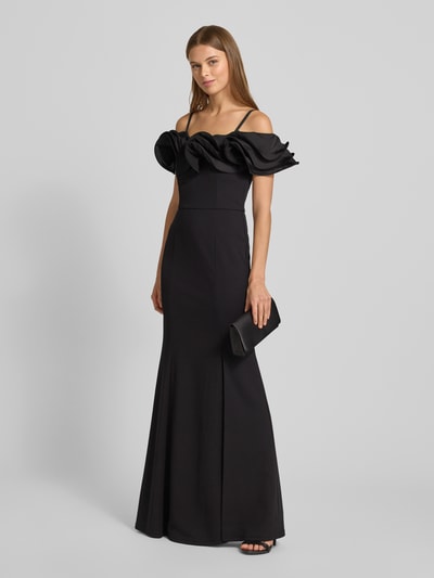 Christian Berg Cocktail Abendkleid mit Carmen-Ausschnitt Black 1