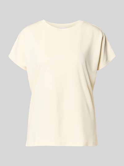Jake*s Collection t-shirt z mieszanki modalu z okrągłym dekoltem Beżowy 2