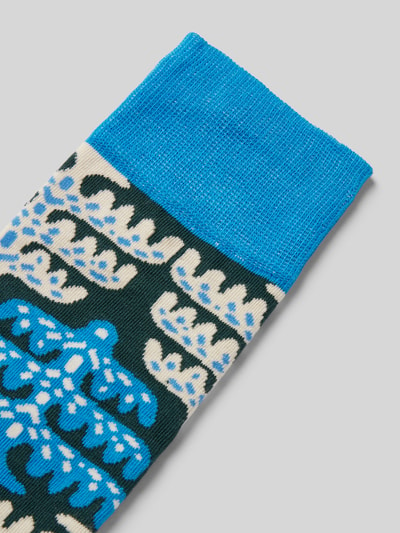 DillySocks Socken mit Motiv-Stitching Modell 'Icy Pine' Helltuerkis 2