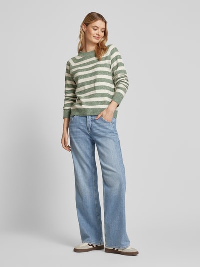 Vero Moda Weicher Langarm Pullover mit Rundhalsausschnitt Modell 'DOFFY' Schilf 1