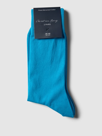 Christian Berg Men Socken im 2er-Pack mit Label-Detail Lagune 3