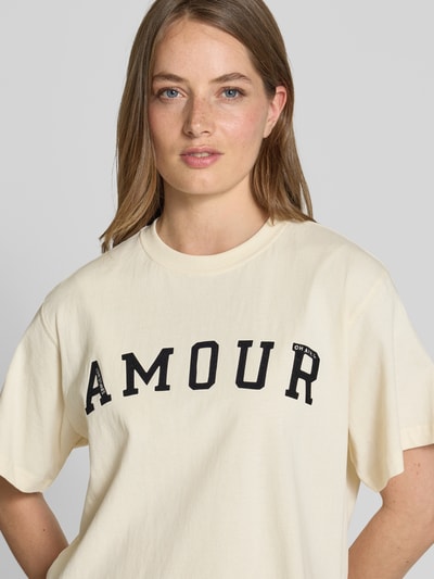OH APRIL T-Shirt mit Label-Detail Modell 'Josie' Offwhite 3