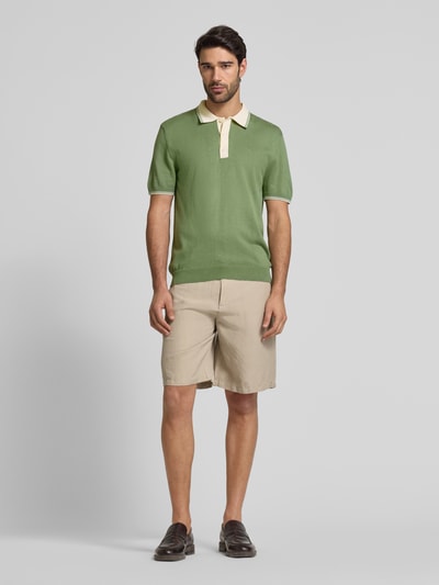 Gant Slim fit poloshirt met labelstitching Rietgroen - 1