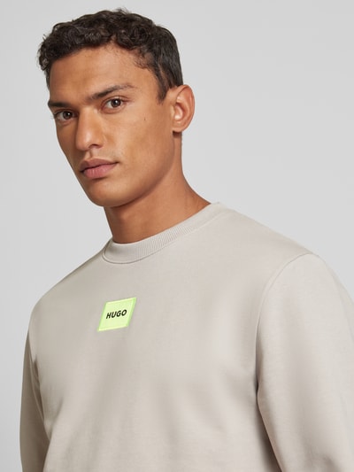 HUGO Sweatshirt met labelpatch Lichtgrijs - 3