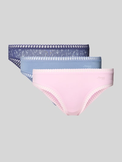 Sloggi Slip mit spitzen-Bordüre Modell 'Crush' im 3er-Pack Rosa 1