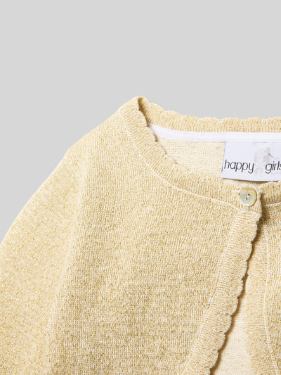 Happy Girls Cropped Bolero in Strick-Optik mit Zierbordüren Gold 2