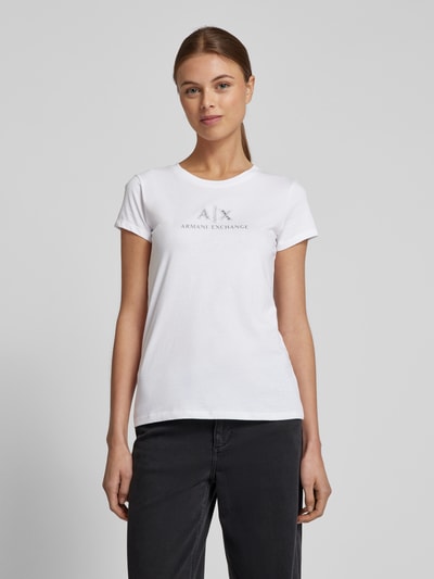 ARMANI EXCHANGE T-Shirt mit Label-Print Weiss 4