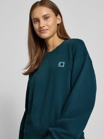 Carhartt Work In Progress Oversized Sweatshirt mit gerippten Abschlüssen Modell 'NELSON' Petrol 3