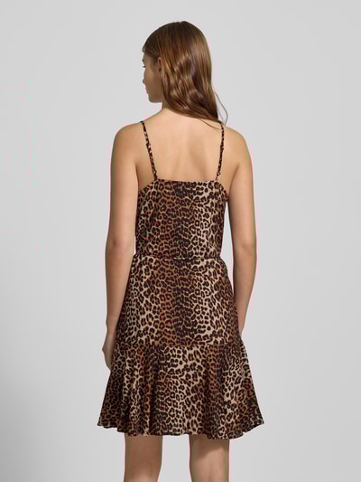 Pieces Tailliertes Minikleid mit Taillenband Modell 'NYA' Mittelbraun 5