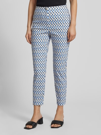 Christian Berg Woman Slim fit stoffen broek met all-over print Donkerblauw - 4