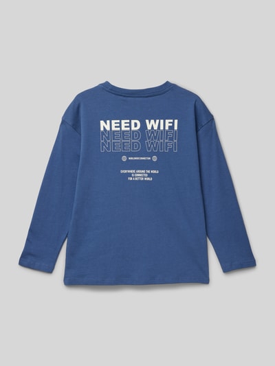 Mango Longsleeve mit Statement-Print Modell 'wifi' Blau 3