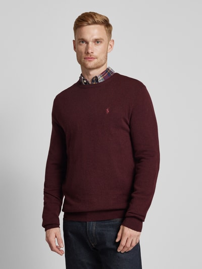 Polo Ralph Lauren Strickpullover aus Lanawolle mit Rundhalsausschnitt Bordeaux 4