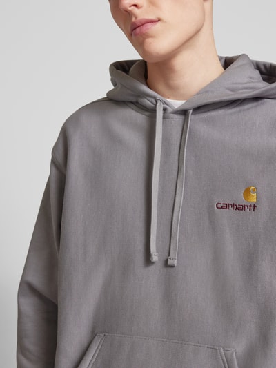 Carhartt Work In Progress Hoodie mit Label-Stitching Modell 'AMERICAN SCRIPT' Graphit 3