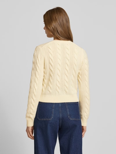 Polo Ralph Lauren Cardigan aus Lanawolle-Kaschmir-Mix mit Zopfmuster Ecru 5