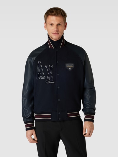 Armani Exchange College-Jacke mit Label-Print Dunkelblau 4