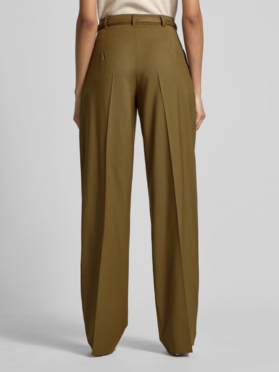 Max Mara Studio Wide leg broek van pure scheerwol Kaki - 5