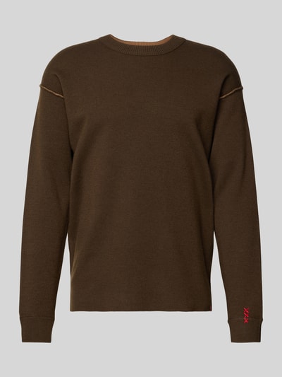Scotch & Soda Strickpullover mit Rundhalsausschnitt Dunkelbraun 2