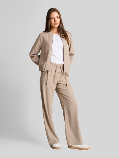 Tom Tailor relaxed fit blouson met tunnelkoord Taupe - 1