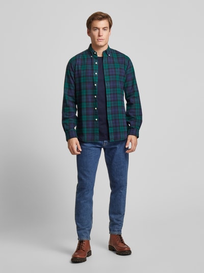 Gant Longsleeve mit Label-Stitching Marine 1