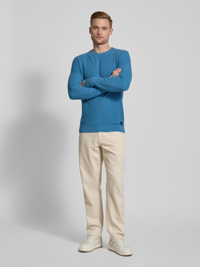 Tom Tailor Regular Fit Strickpullover aus reiner Baumwolle Blau 1