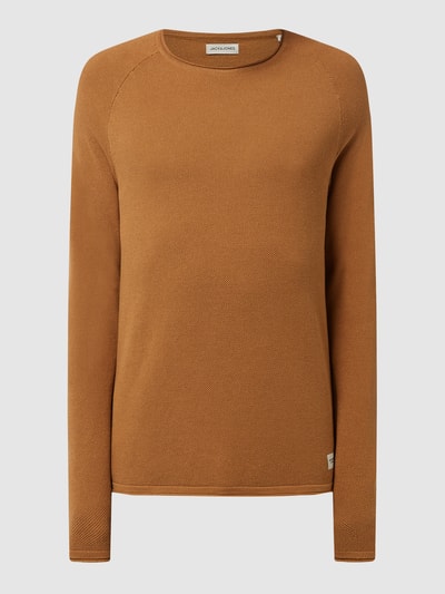 Jack & Jones Sweter z dzianiny z naszywką z logo model ‘HILL’ Camel 2