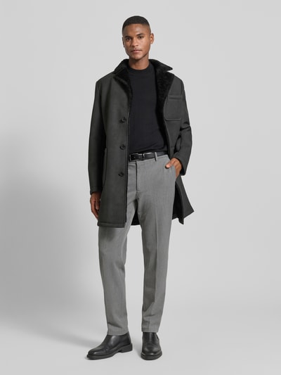 Cinque Lange jas met knoopsluiting, model 'LORD' Zwart - 1