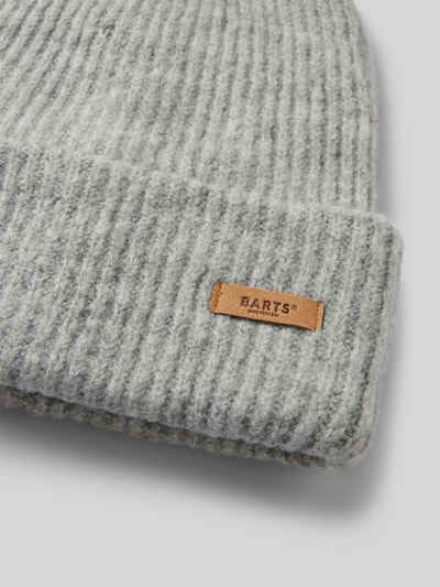 Barts Beanie met labelpatch, model 'Witzia' Zilver gemêleerd - 2