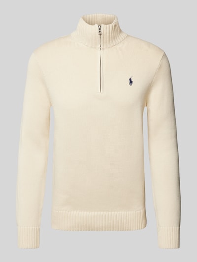 Polo Ralph Lauren Strickpullover mit Troyer-Kragen Offwhite 2