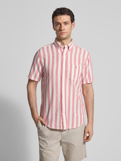 GANT Regular Fit Freizeithemd aus Leinen-Baumwoll-Mix Rosa 4