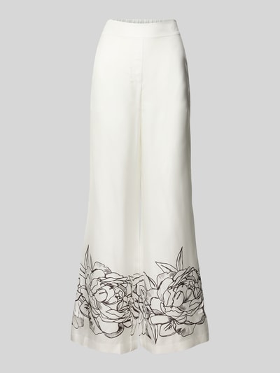 Herzensangelegenheit Flared Cut Hose aus Seide mit elastischem Bund Offwhite 2