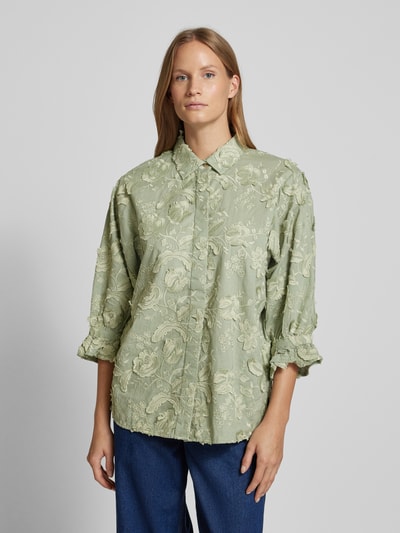 Christian Berg Woman Bluse mit verdeckter Knopfleiste Schilf 4