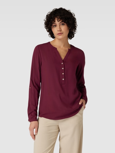 Montego Blusenshirt aus Visksoe mit V-Ausschnitt Bordeaux 4