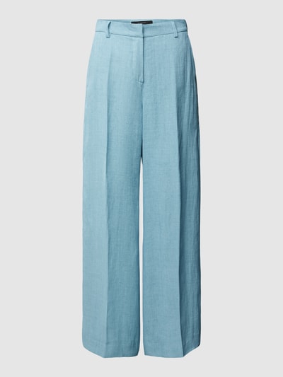 Weekend Max Mara Regular Fit Leinenhose mit weitem Bein Modell 'MALIZIA' Bleu 2