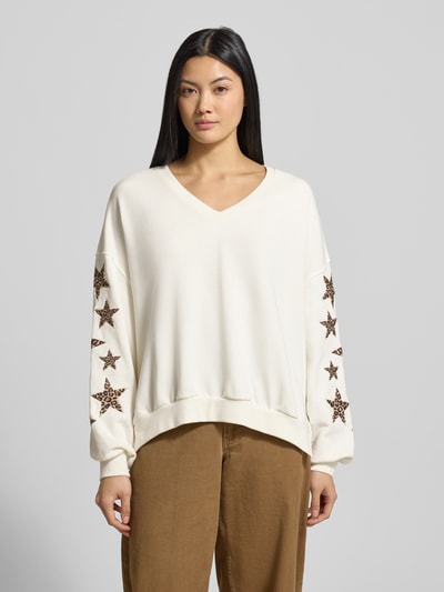 Smith and Soul Bluza o kroju oversized z dekoltem w serek Biały 4