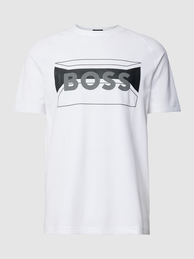 BOSS Green T-Shirt mit Label-Print Weiss 2