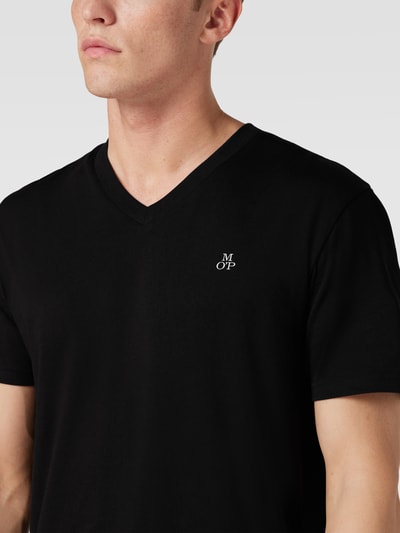 Marc O'Polo T-shirt met labelprint Zwart - 3