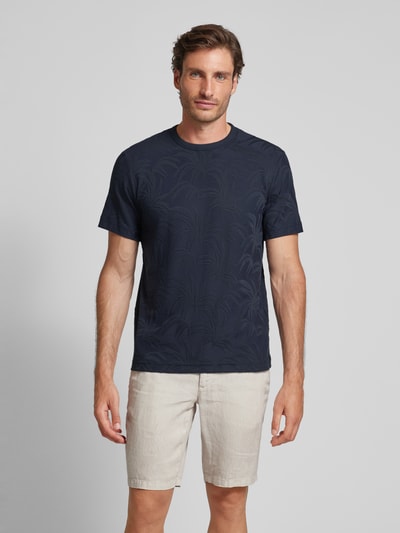 Tom Tailor T-Shirt mit Allover-Muster Dunkelblau 4