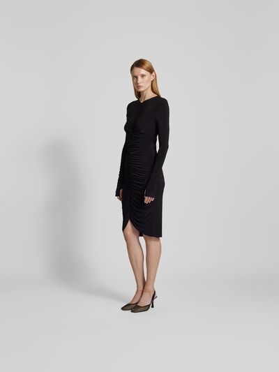 Norma Kamali Midikleid mit V-Ausschnitt Black 1