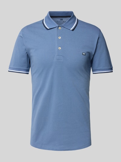 Christian Berg Men Poloshirt mit Label-Stitching Jeansblau 2