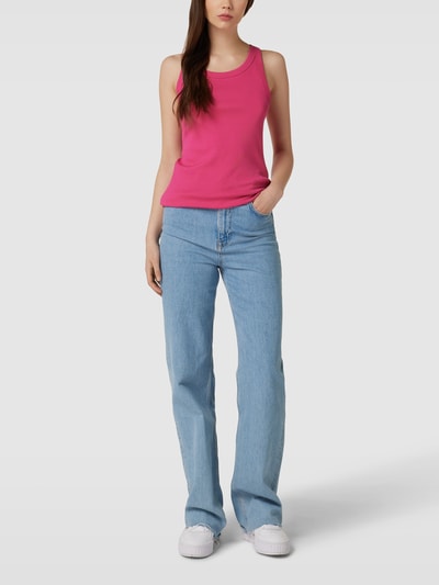 Marc O'Polo Denim Tank Top in Ripp-Optik Fuchsia 1