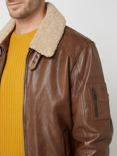 Milestone Lederjacke aus Lammnappa Modell 'Timur' Cognac 3