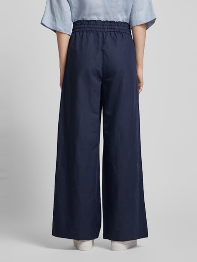 Esprit Wide leg linnen broek in denimlook Marineblauw - 5