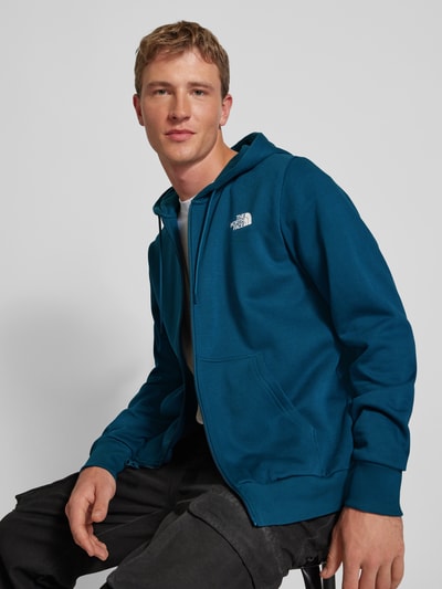 The North Face Sweatjack met labelprint Petrol - 3