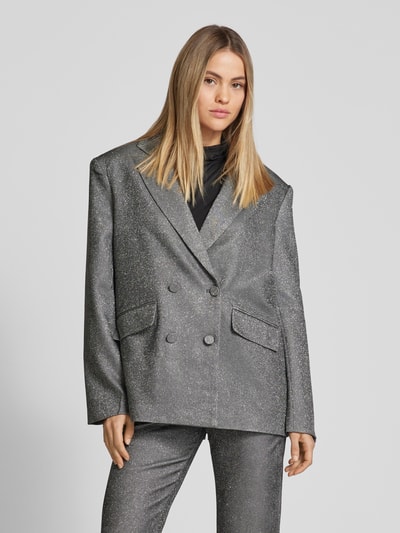 Amy Lynn Blazer mit Knopfverschluss Silber 4