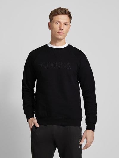 Guess Activewear Sweatshirt met labelprint, model 'ALDWIN' Zwart - 4