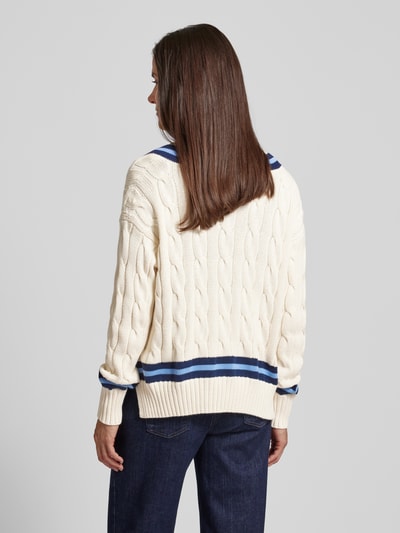 Polo Ralph Lauren Strickpullover mit Zopfmuster Modell 'CRICKET' Ecru 5