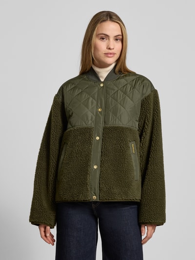 Barbour Regular Fit Teddyfell-Jacke mit Stepp-Besatz Modell 'WETHERBY FLEECE' Oliv 4