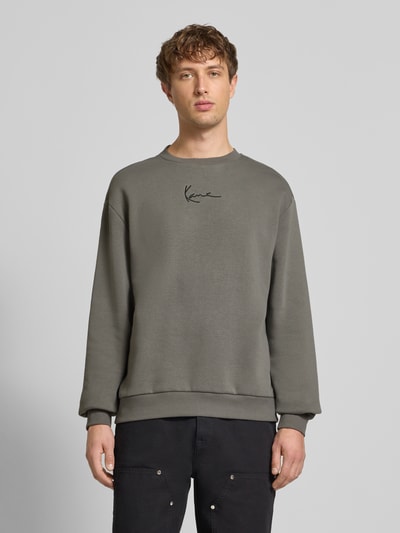 KARL KANI Regular Fit Sweatshirt mit Logo-Stitching Modell 'Essential' Anthrazit 4