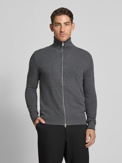 Marc O'Polo Regular Fit Strickjacke aus Baumwoll-Schurwoll-Mix Graphit 4